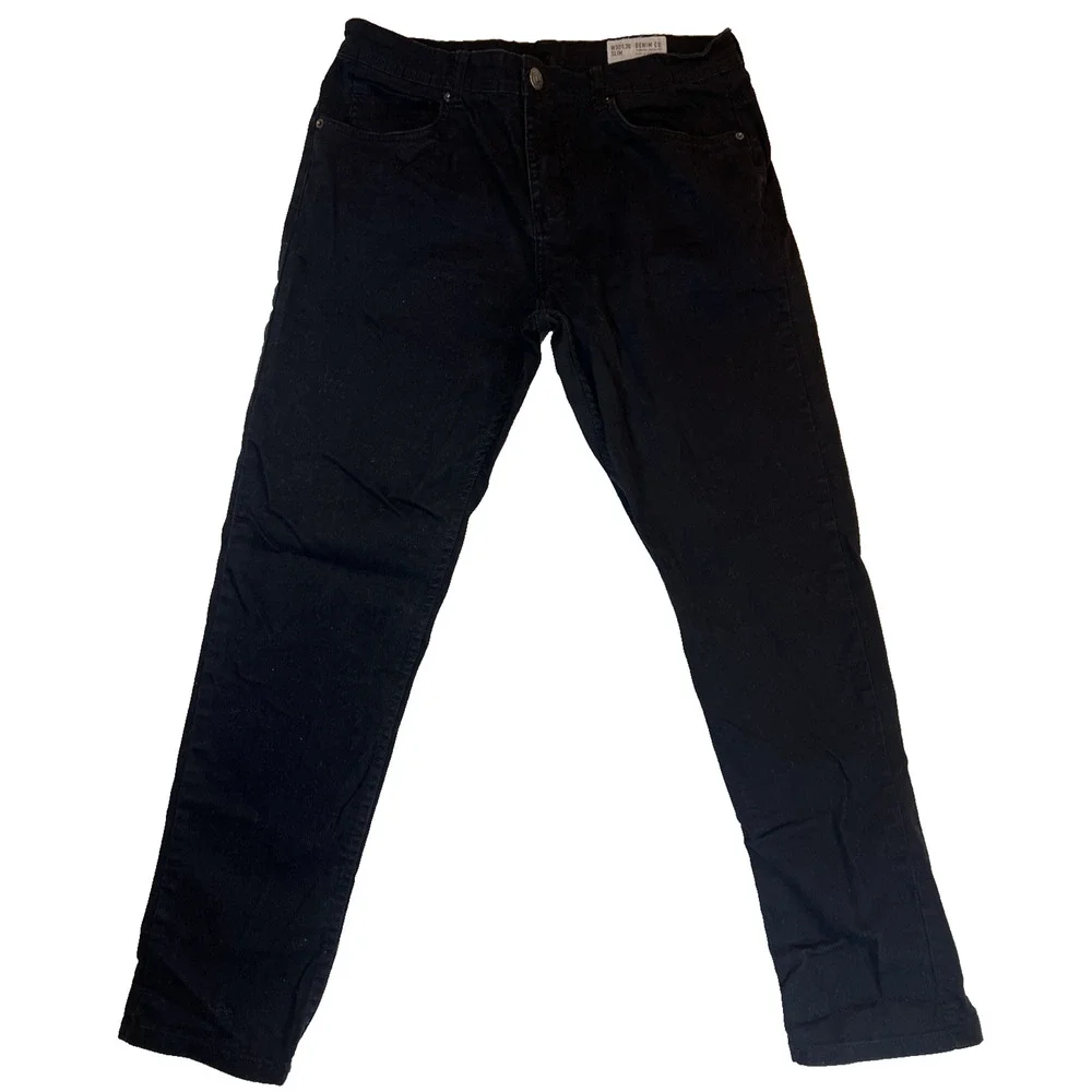 Denim Co.  Men's Black Jeans Dark Wash W 32/L‎ 30 Slim Leg Casual Comfort